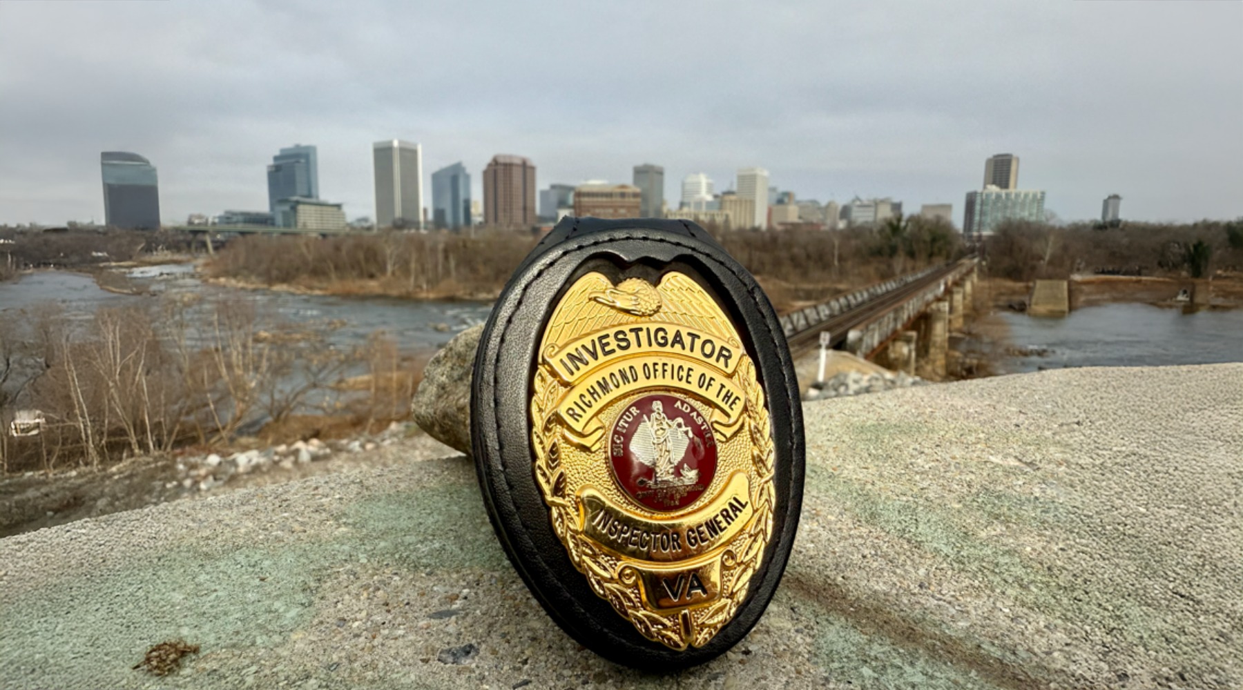 An inspector general badge overlooking the City