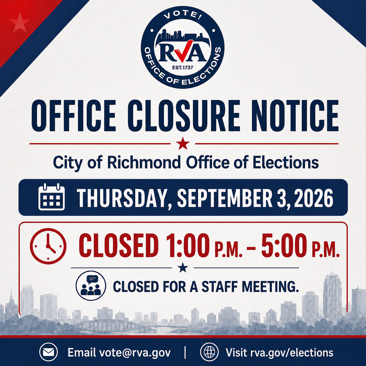 election office closure notice information
