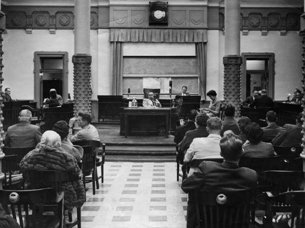 Richmond City Council 1955, Police Bureau Hearing in Old City Hall. 