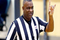 Eric English, a former UR player, has been officiating high school basketball games for 15 years.
