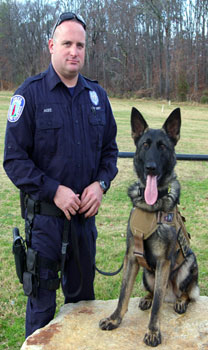 Officer Montague Agee and K-9 Phantom