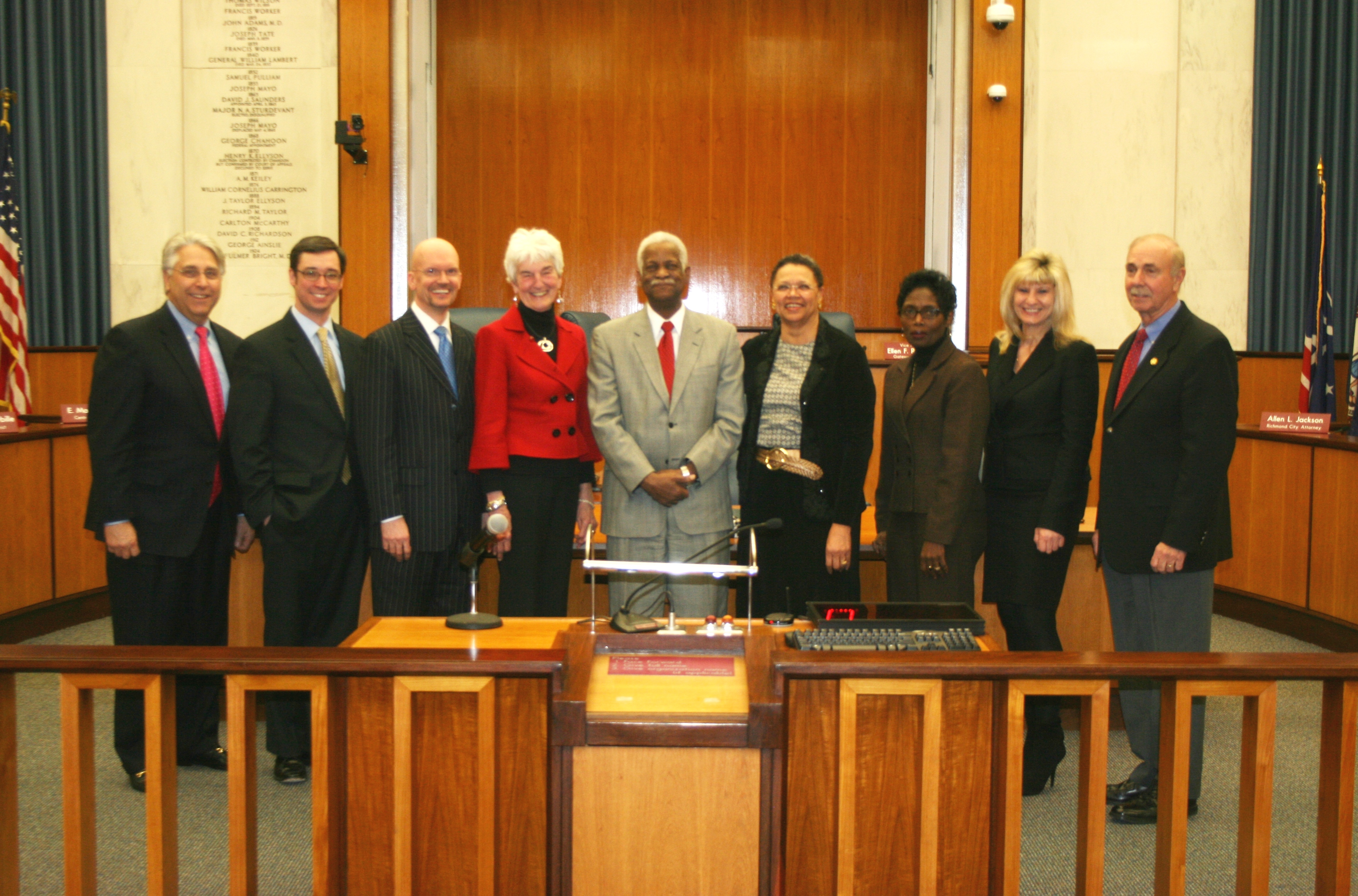 2012 photo of a Richmond City Council members.