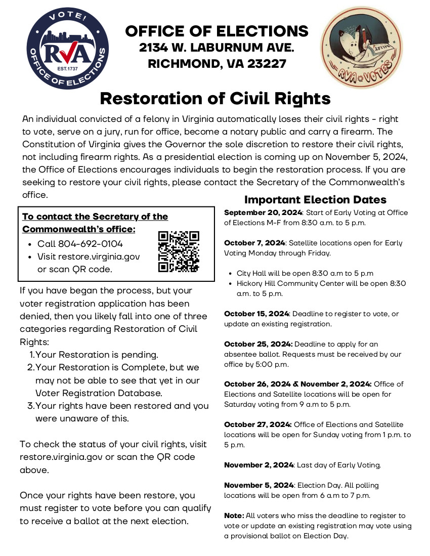 Restoration of Rights Flyer