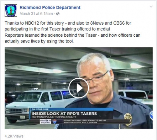 Richmond Police Department Taser Training