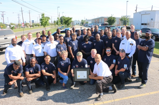 Group Photo of DPW Fleet Staff Receiving 100 Fleet Award