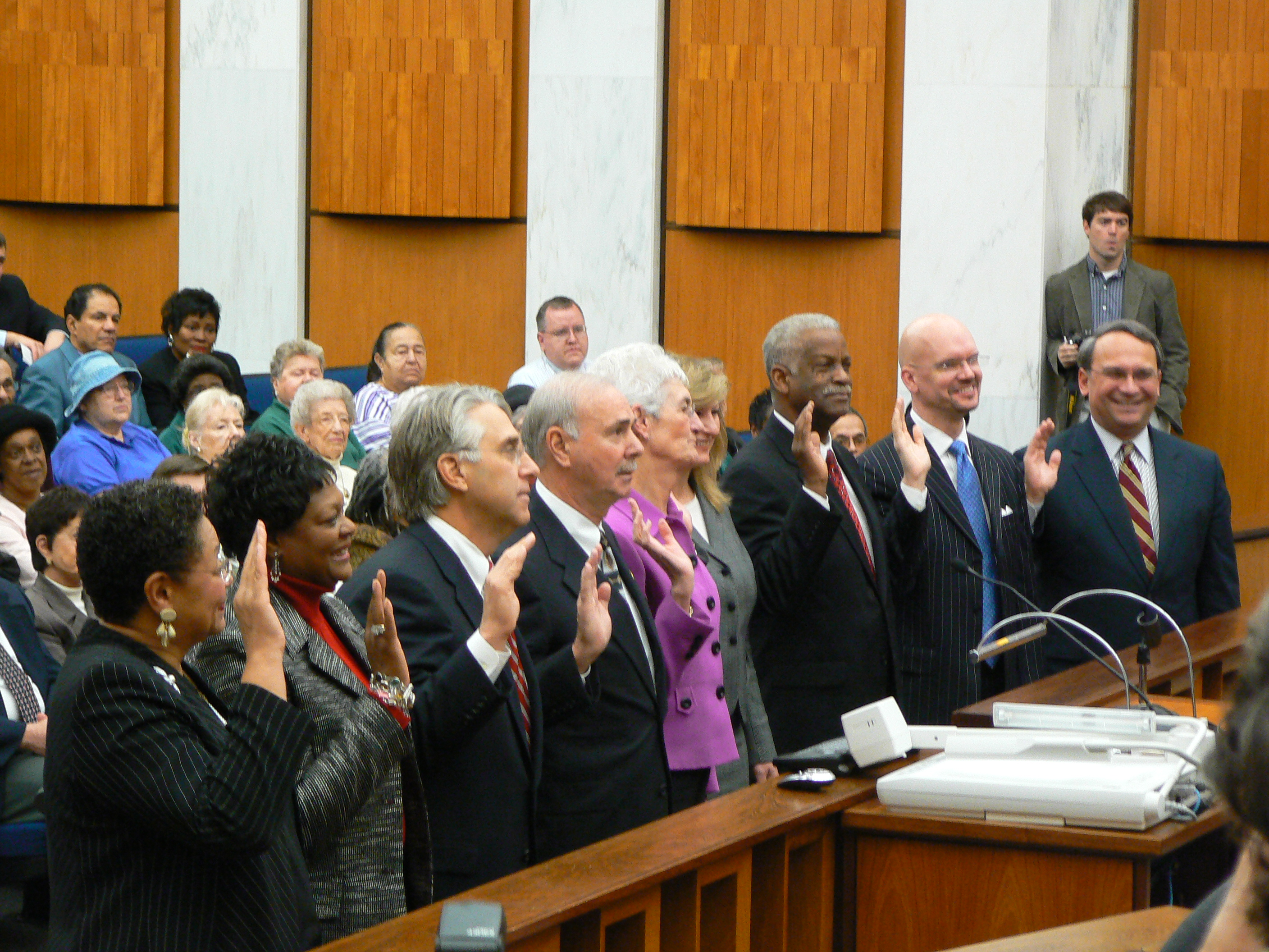 Photo of Richmond City Council swearing in ceremony from 2007. 
