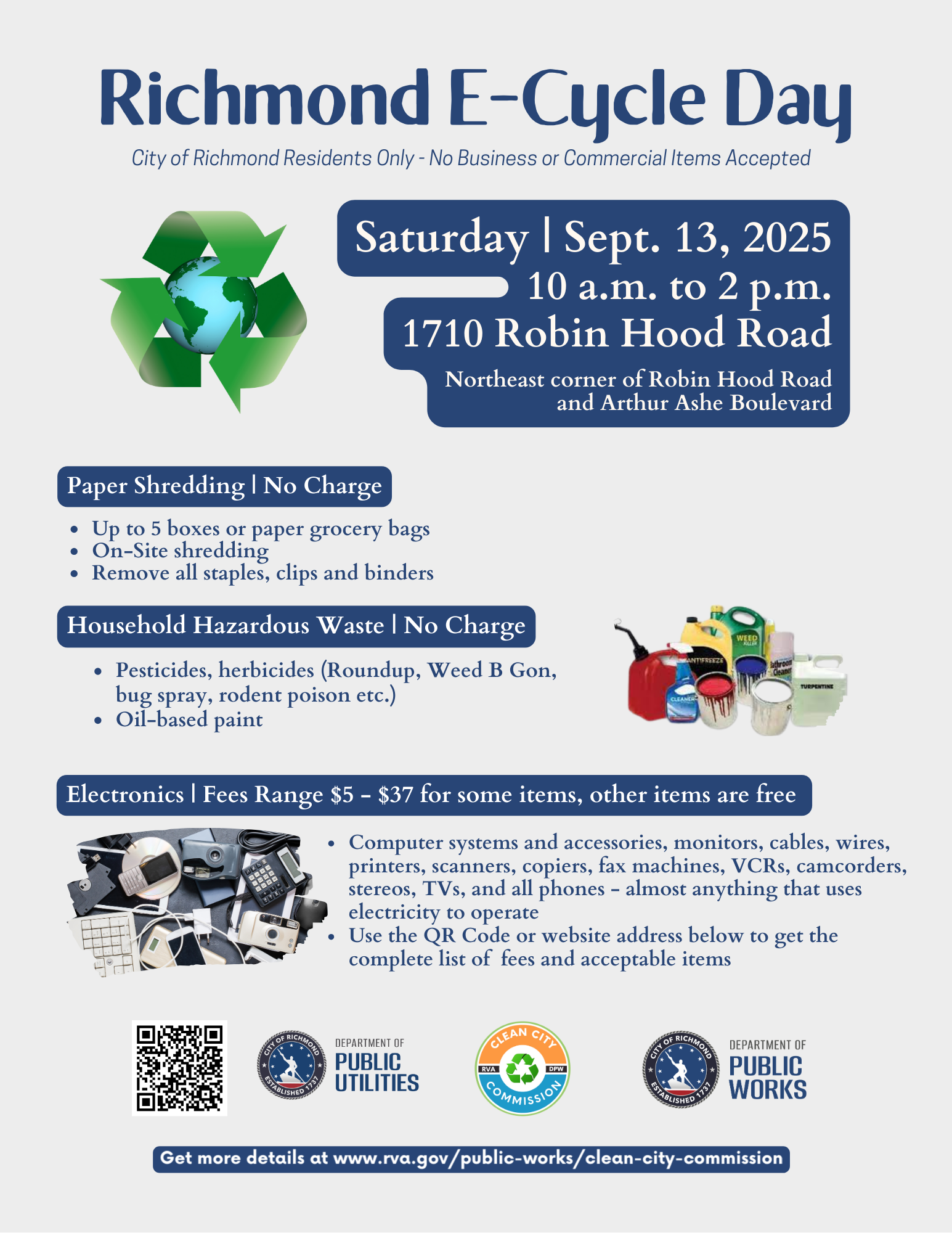 Image - Richmond E-Cycle Event | Saturday, September 13, 2025 at 1710 Robin Hood Road from 10 am to 2 pm
