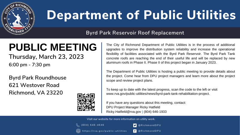 Byrd Park Reservoir Public Meeting Notice