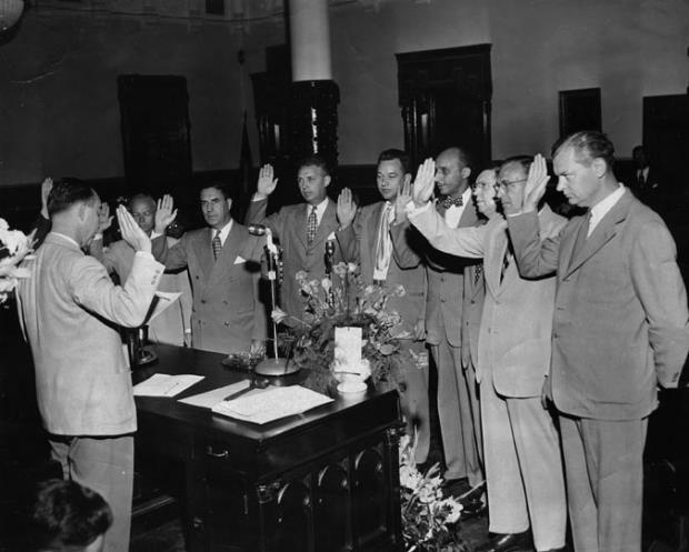 Richmond City Council 1948 swearing in ceremony. 