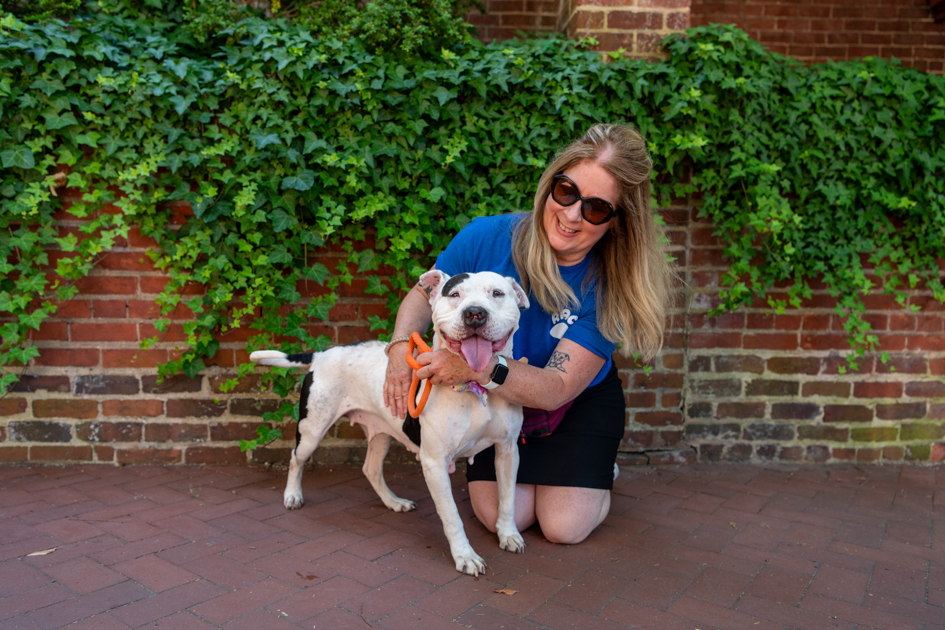 Volunteer with dog