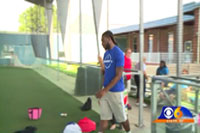 Former VCU basketball player Mo Alie-Cox, visited the Richmond Police Athletic League's Summer Camp at SCOR Sports Center of Richmond