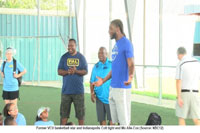 Former VCU basketball player Mo Alie-Cox, visited the Richmond Police Athletic League's Summer Camp at SCOR Sports Center of Richmond