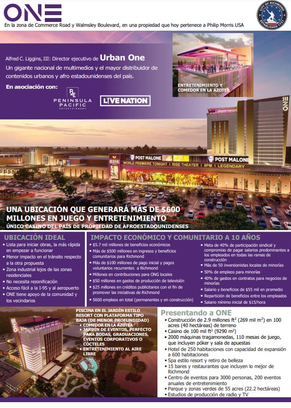 ONE Casino + Resort - One Pager Spanish