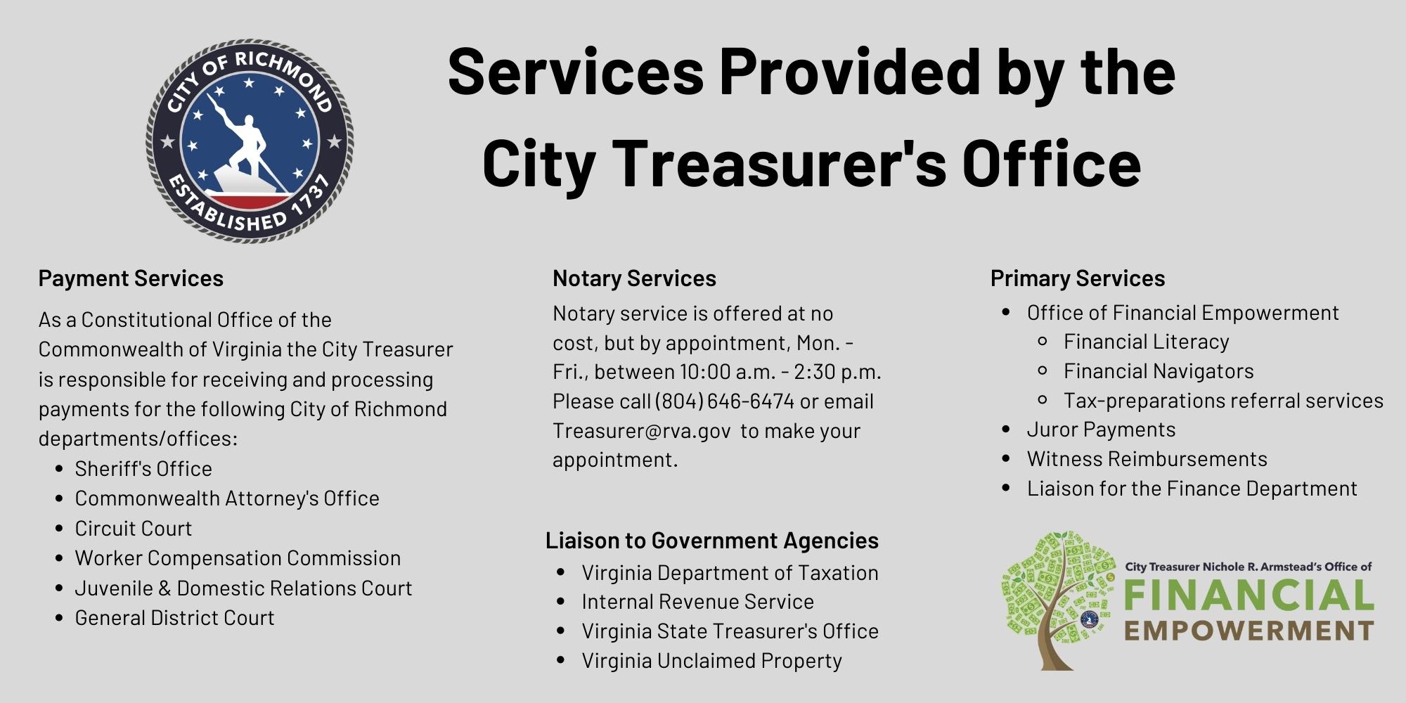 Treasurer's Office Services