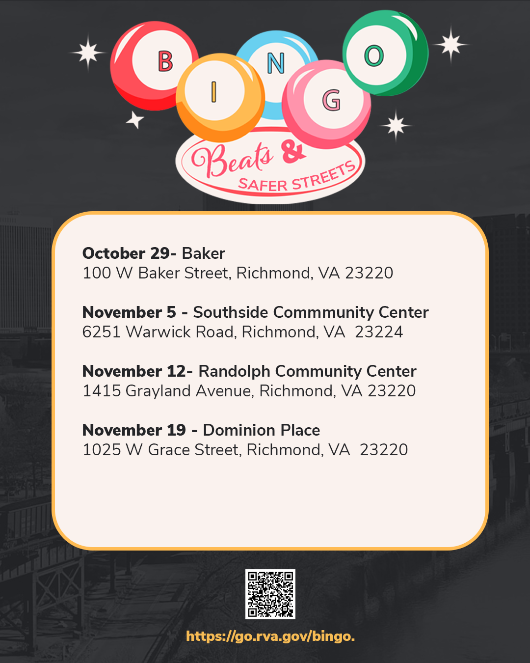 Bingo, Beats and Safety Flyer 3