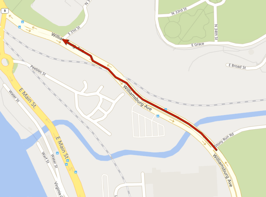Williamsburg Rd Traffic Map