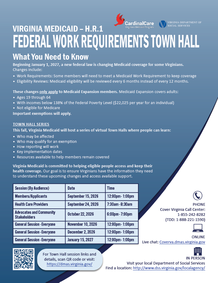 Virginia Medicaid - H.R.1 Federal Work Requirements Town Hall