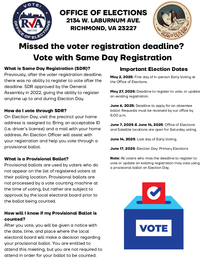 Same Day Registration Flyer