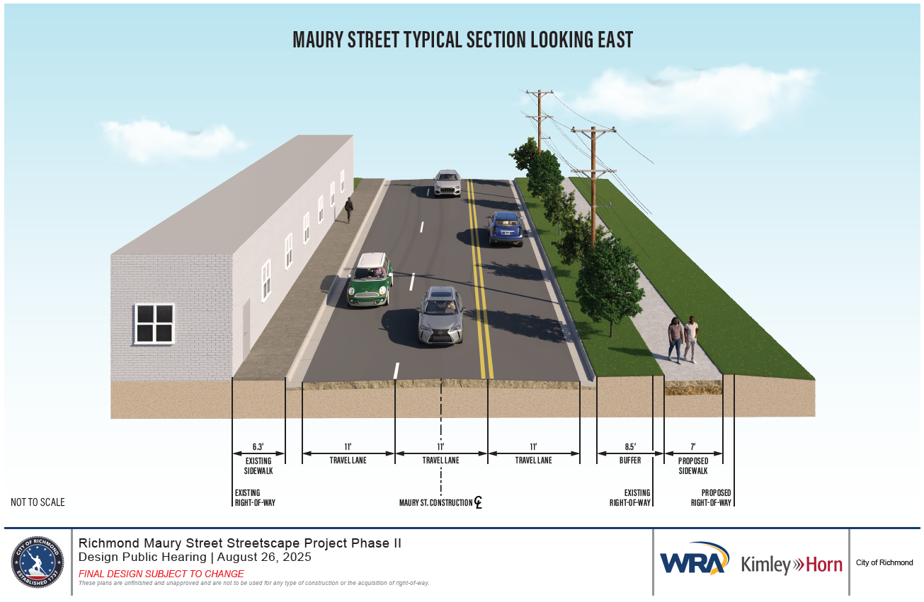 Maury St Typical Section Looking East