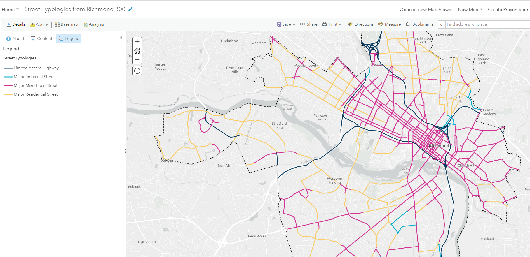 Street Typology Web Map