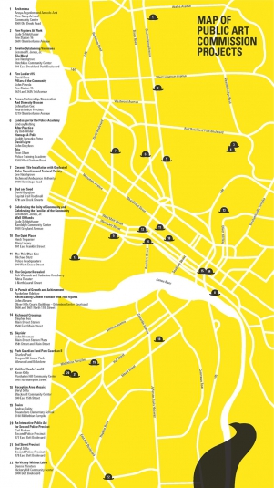 Map of Public Art Commission Projects