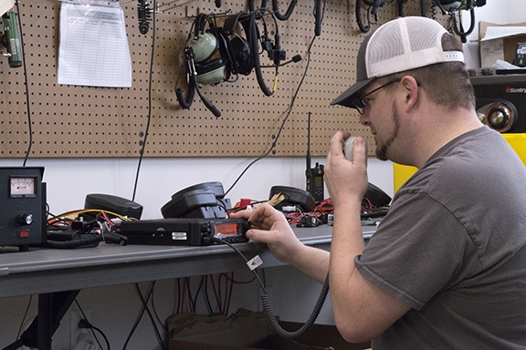 Staff testing radios