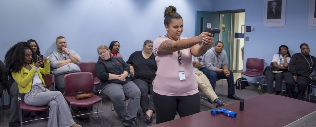 Student shooting in MILO training