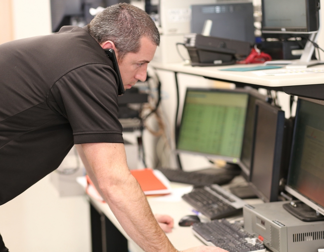 Staff working on computer