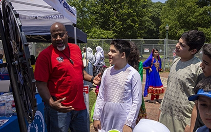 Answering questions at Multicultural Fest 2023